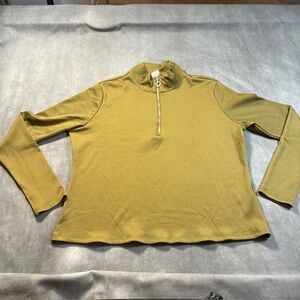 H&M Olive Green Ribbed Long Sleeve With Thumb Holes Womens XXL